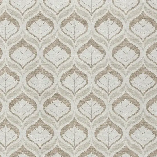 Beige And Taupe Geometric Washable Indoor Outdoor Area Rug Photo 2