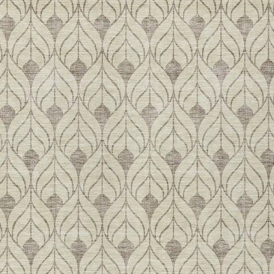 Beige And Taupe Geometric Washable Indoor Outdoor Area Rug Photo 5
