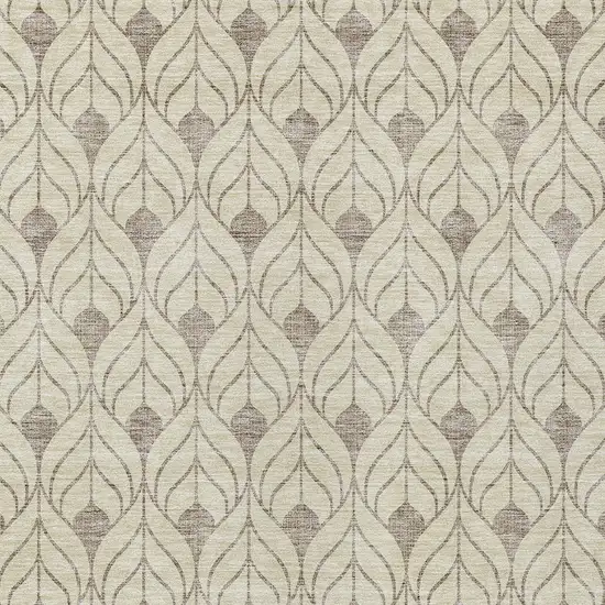 Beige And Taupe Geometric Washable Indoor Outdoor Area Rug Photo 5