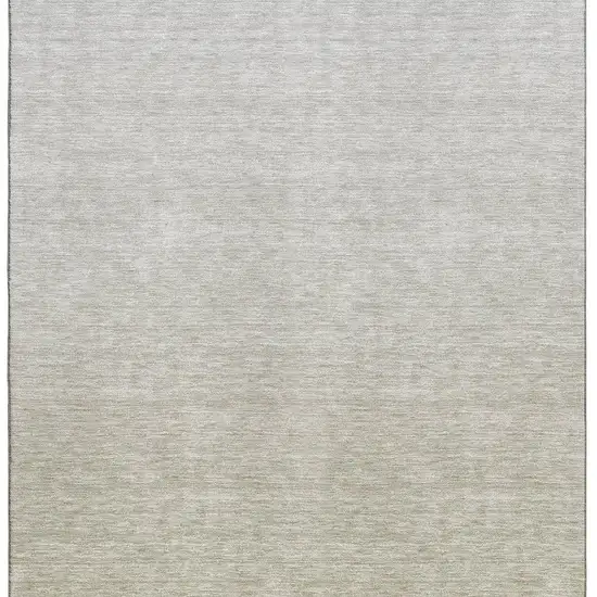 Beige And Taupe Ombre Washable Area Rug With UV Protection Photo 3