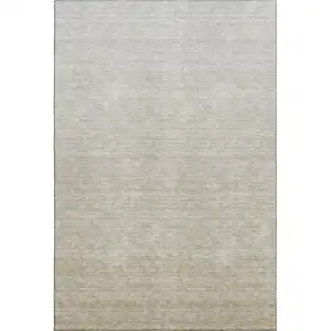 Photo of Beige And Taupe Ombre Washable Area Rug With UV Protection