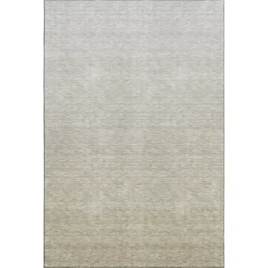 Beige And Taupe Ombre Washable Area Rug With UV Protection Photo 1