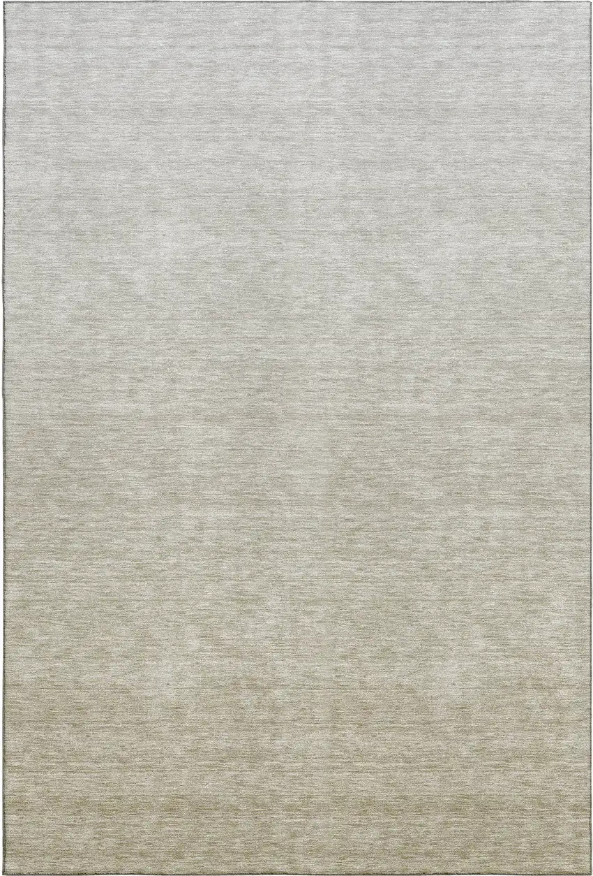 Beige And Taupe Ombre Washable Area Rug With UV Protection Photo 1