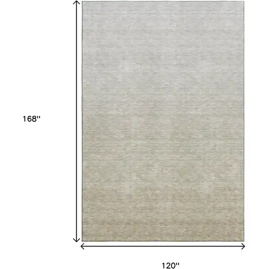 Beige And Taupe Ombre Washable Area Rug With UV Protection Photo 3