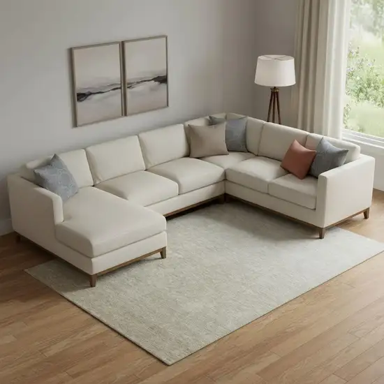 Beige And Taupe Ombre Washable Area Rug With UV Protection Photo 1