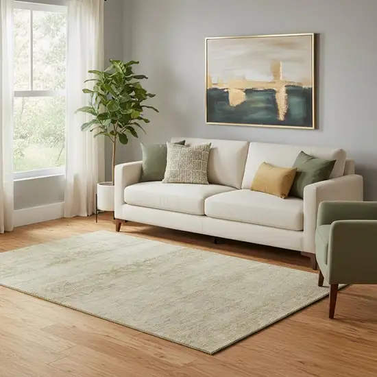 Beige And Taupe Oriental Washable Area Rug With UV Protection Photo 2