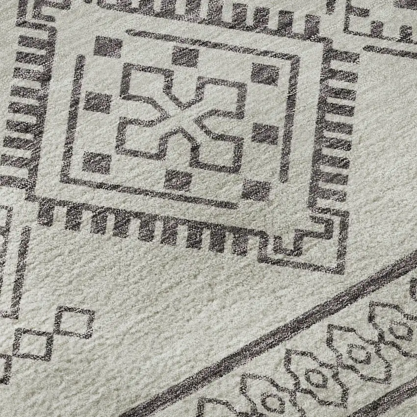 Beige And Taupe Southwestern Washable Area Rug With UV Protection Photo 9