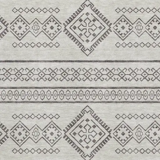 Beige And Taupe Southwestern Washable Area Rug With UV Protection Photo 3