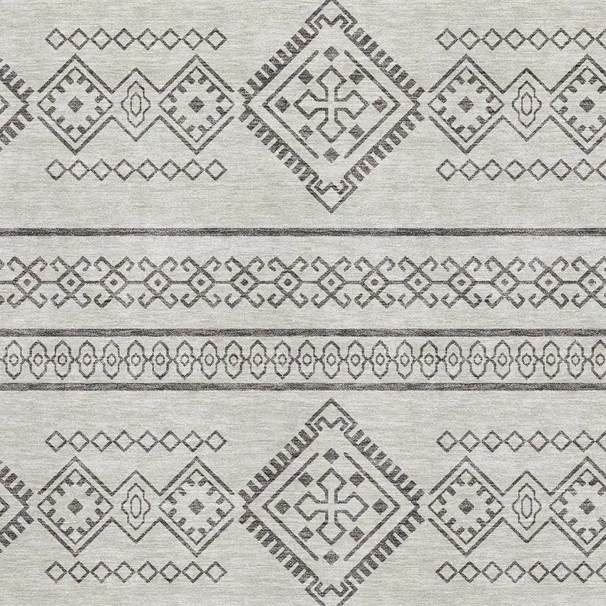 Beige And Taupe Southwestern Washable Area Rug With UV Protection Photo 3