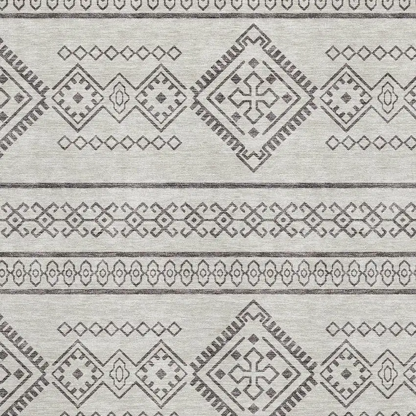 Beige And Taupe Southwestern Washable Area Rug With UV Protection Photo 3