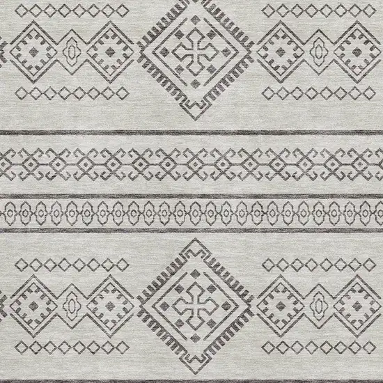 Beige And Taupe Southwestern Washable Area Rug With UV Protection Photo 3