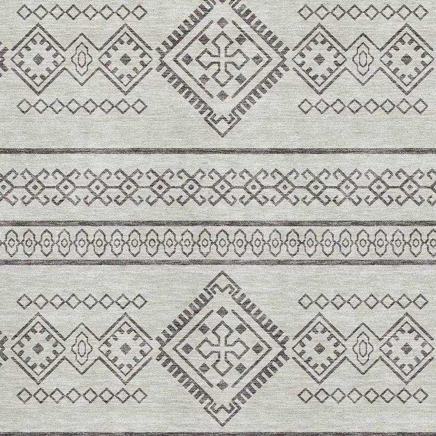 Beige And Taupe Southwestern Washable Area Rug With UV Protection Photo 3