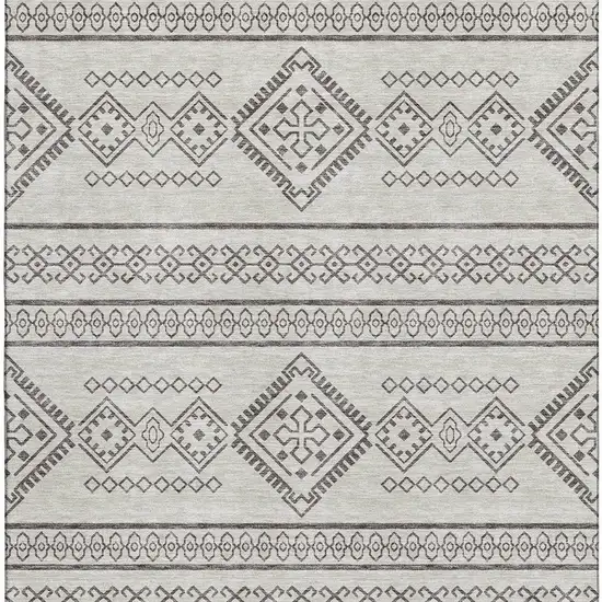 Beige And Taupe Southwestern Washable Area Rug With UV Protection Photo 4