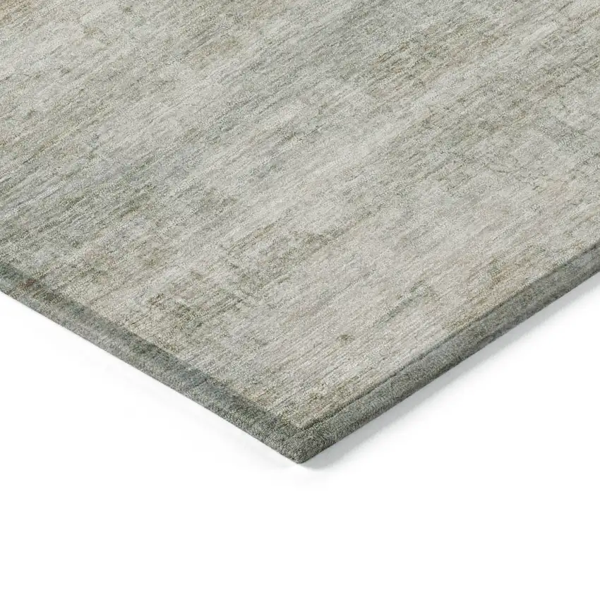 Beige And Taupe Striped Washable Indoor Outdoor Area Rug Photo 4