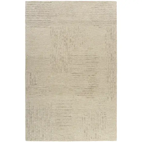 Beige And Taupe Wool Geometric Hand Tufted Square Rug Photo 2
