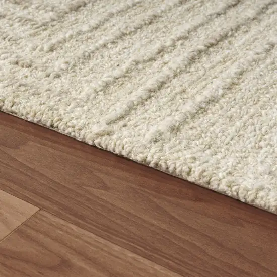 Beige And Taupe Wool Geometric Hand Tufted Square Rug Photo 7