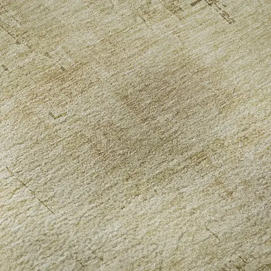 Beige And Wheat Abstract Washable Area Rug With UV Protection Photo 2