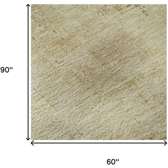 Beige And Wheat Abstract Washable Area Rug With UV Protection Photo 5