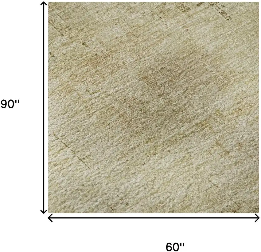 Beige And Wheat Abstract Washable Area Rug With UV Protection Photo 5