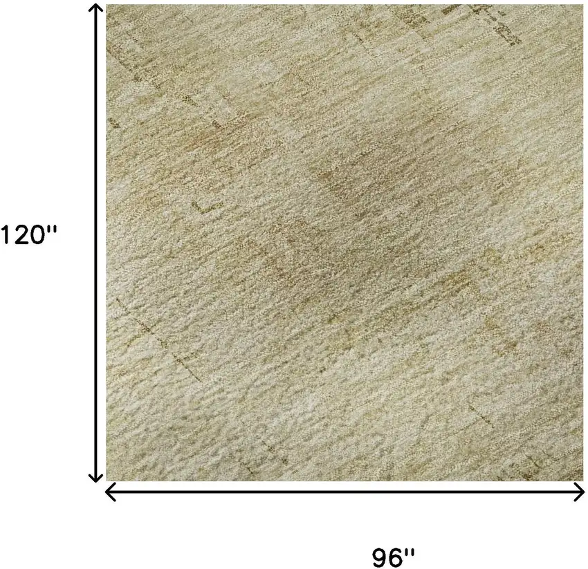 Beige And Wheat Abstract Washable Area Rug With UV Protection Photo 9