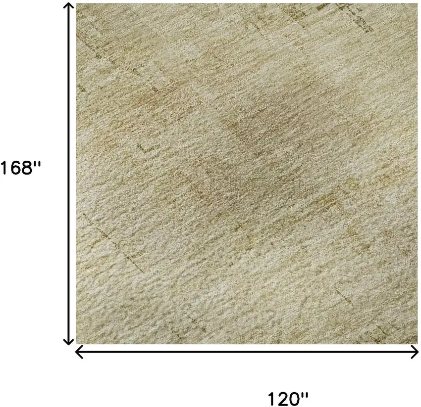 Beige And Wheat Abstract Washable Area Rug With UV Protection Photo 8