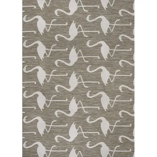 Beige And White Animal Print Indoor Outdoor Area Rug Photo 3