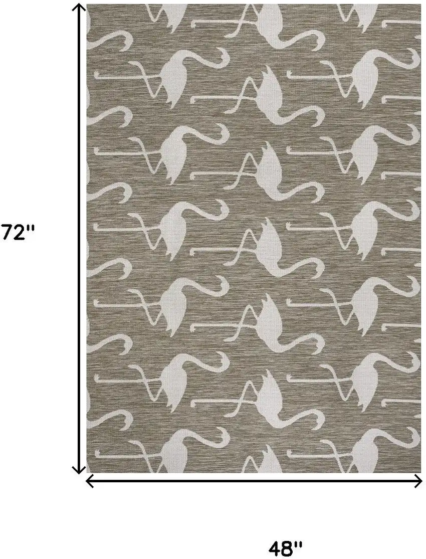Beige And White Animal Print Indoor Outdoor Area Rug Photo 4