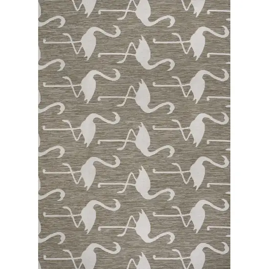 Beige And White Animal Print Indoor Outdoor Area Rug Photo 1