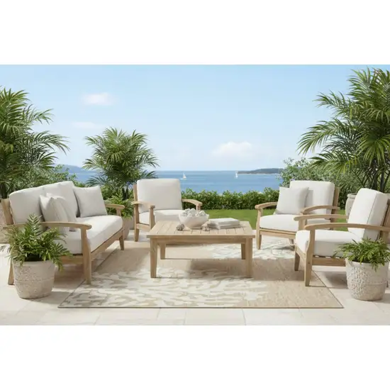 Beige And White Coral Area Rug Photo 2