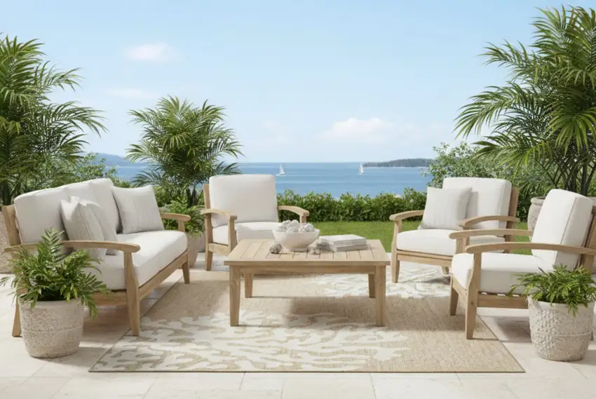 Beige And White Coral Area Rug Photo 2