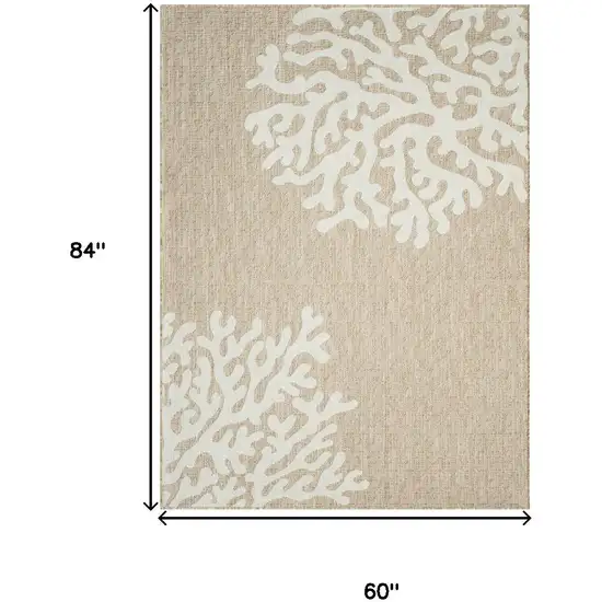 Beige And White Coral Area Rug Photo 3