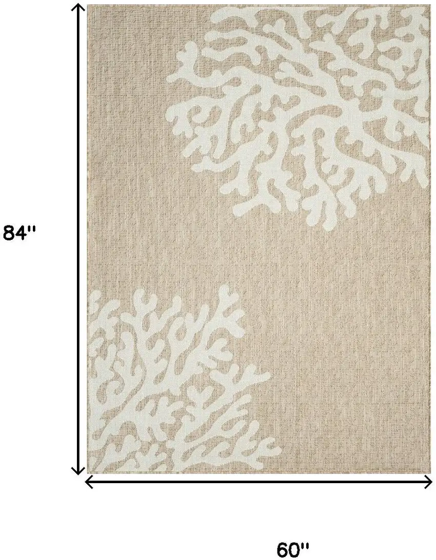 Beige And White Coral Area Rug Photo 3