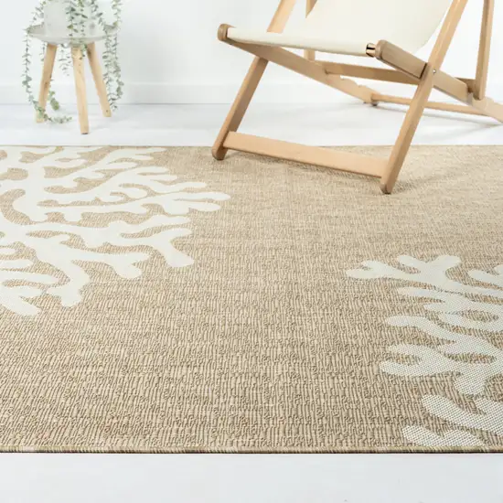 Beige And White Coral Area Rug Photo 5