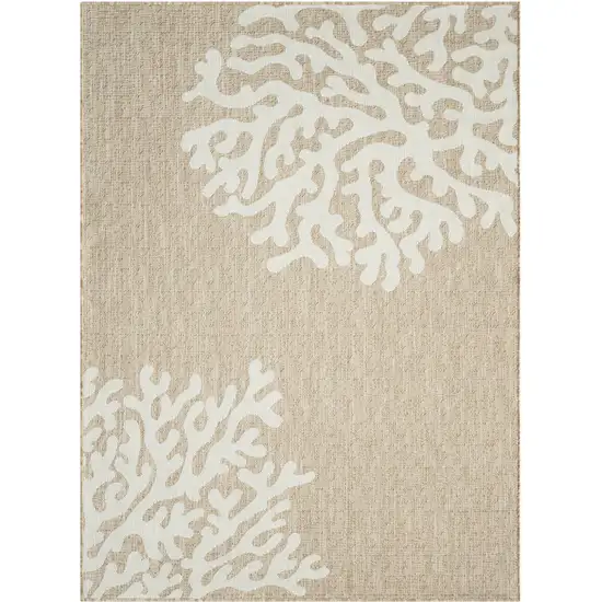 Beige And White Coral Area Rug Photo 2