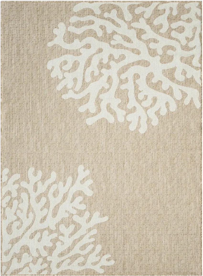 Beige And White Coral Area Rug Photo 2
