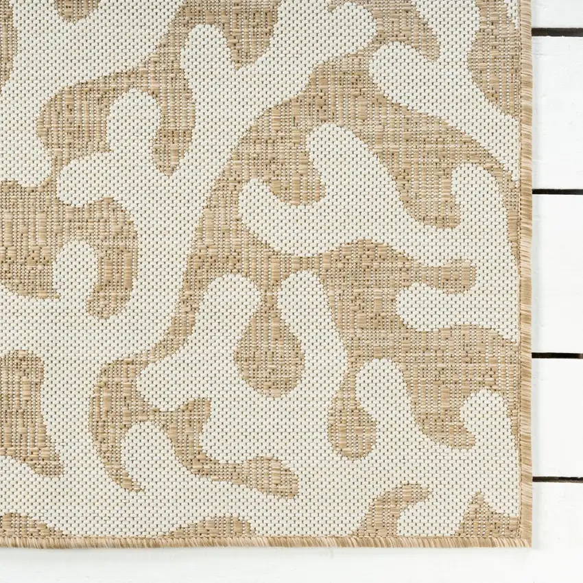 Beige And White Coral Area Rug Photo 8