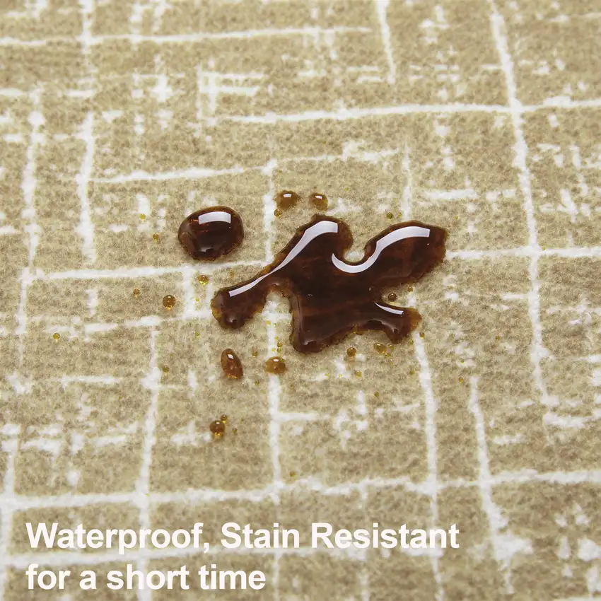 Beige And White Crosshatch Distressed Area Rug Photo 8