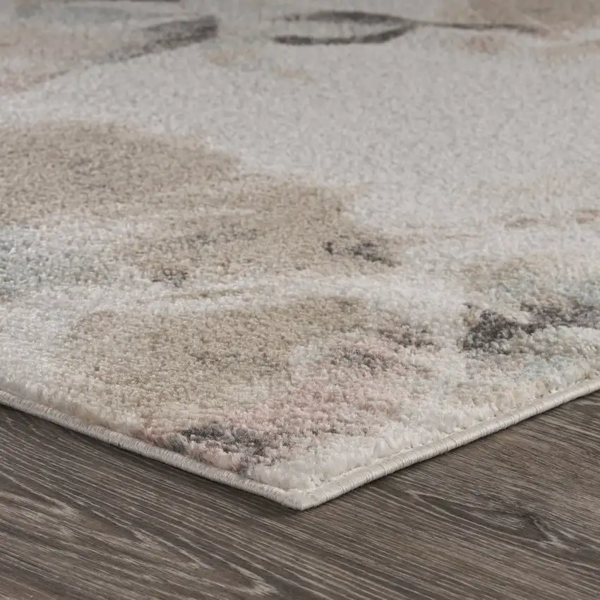 Beige And White Floral Area Rug Photo 5