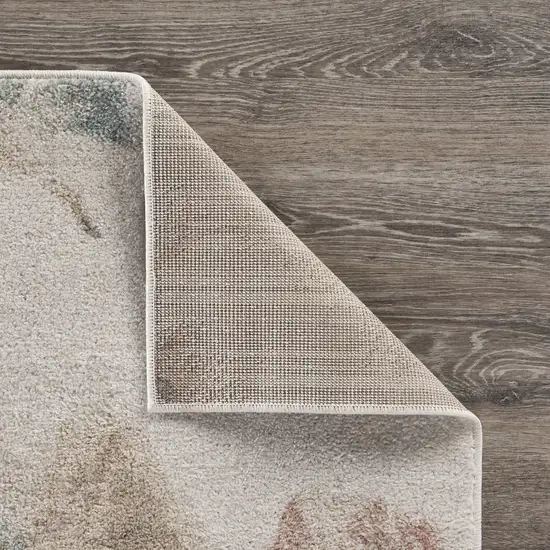 Beige And White Floral Area Rug Photo 8