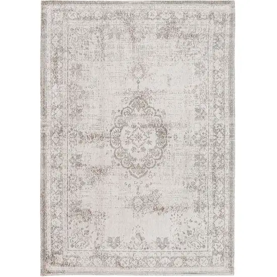 Beige And White Medallion ,Washable, Area Rug Photo 2