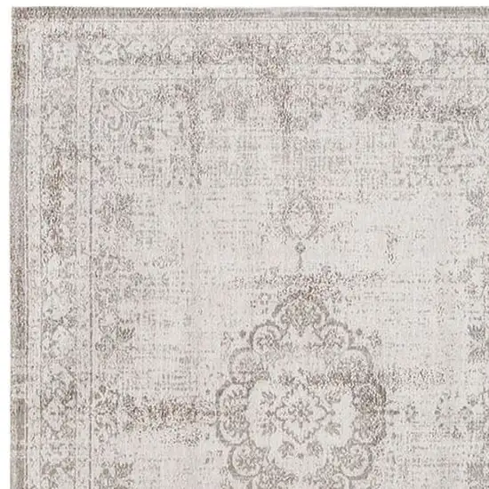 Beige And White Medallion ,Washable, Area Rug Photo 5