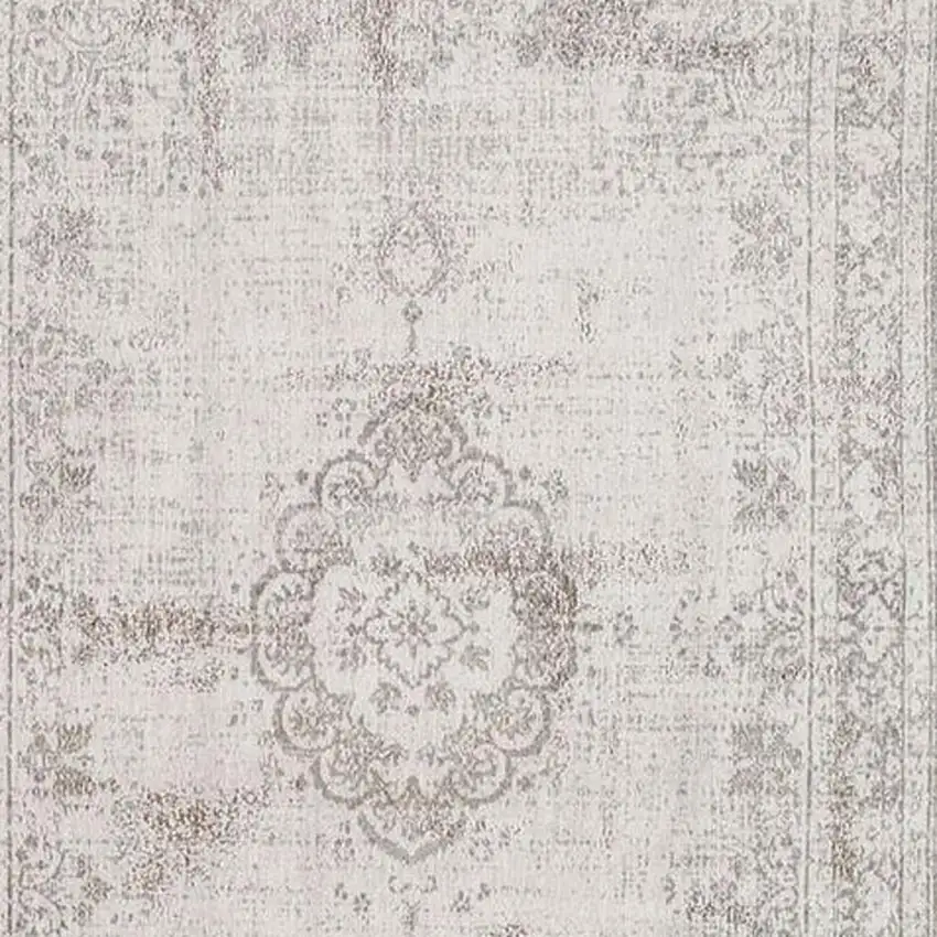 Beige And White Medallion ,Washable, Area Rug Photo 3