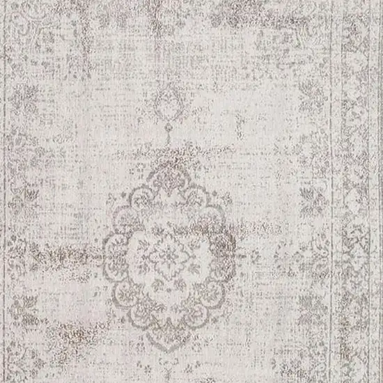 Beige And White Medallion ,Washable, Area Rug Photo 3