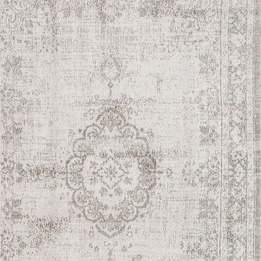 Beige And White Medallion ,Washable, Area Rug Photo 5