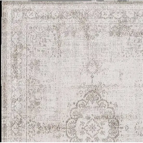 Beige And White Medallion ,Washable, Area Rug Photo 3