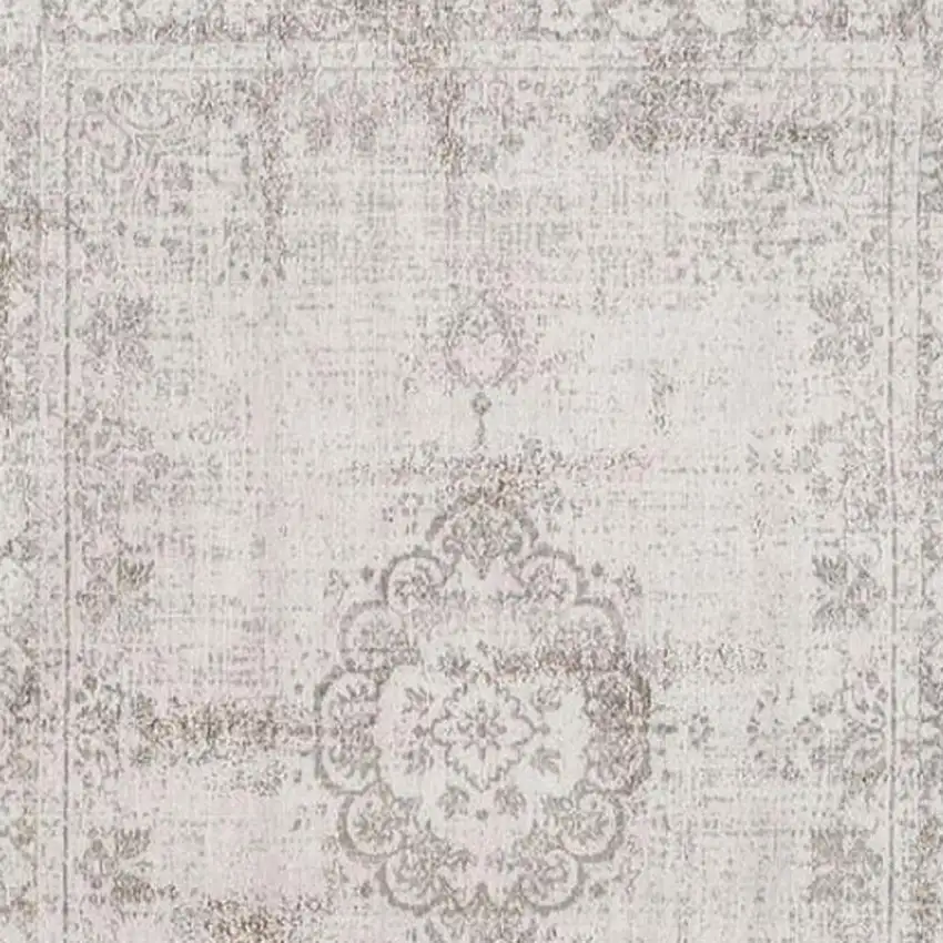 Beige And White Medallion ,Washable, Area Rug Photo 3