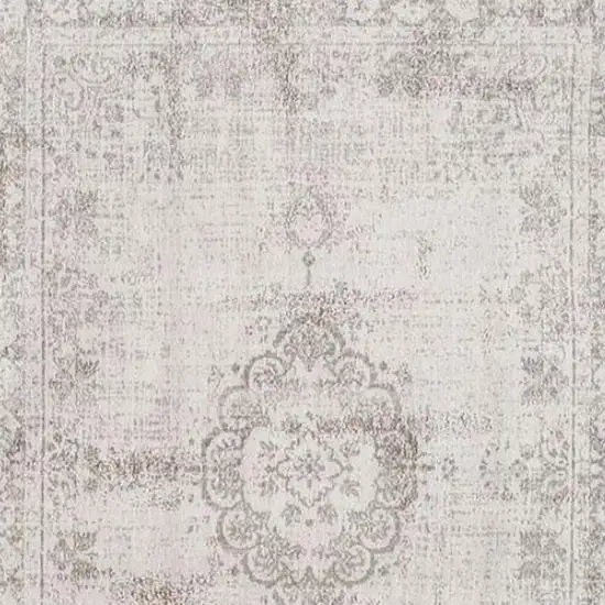 Beige And White Medallion ,Washable, Area Rug Photo 3