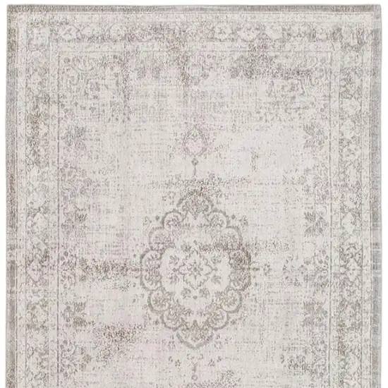 Beige And White Medallion ,Washable, Area Rug Photo 4