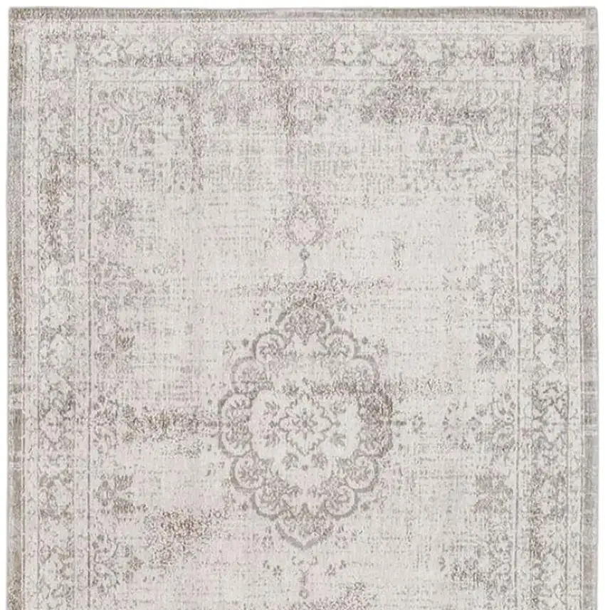 Beige And White Medallion ,Washable, Area Rug Photo 4