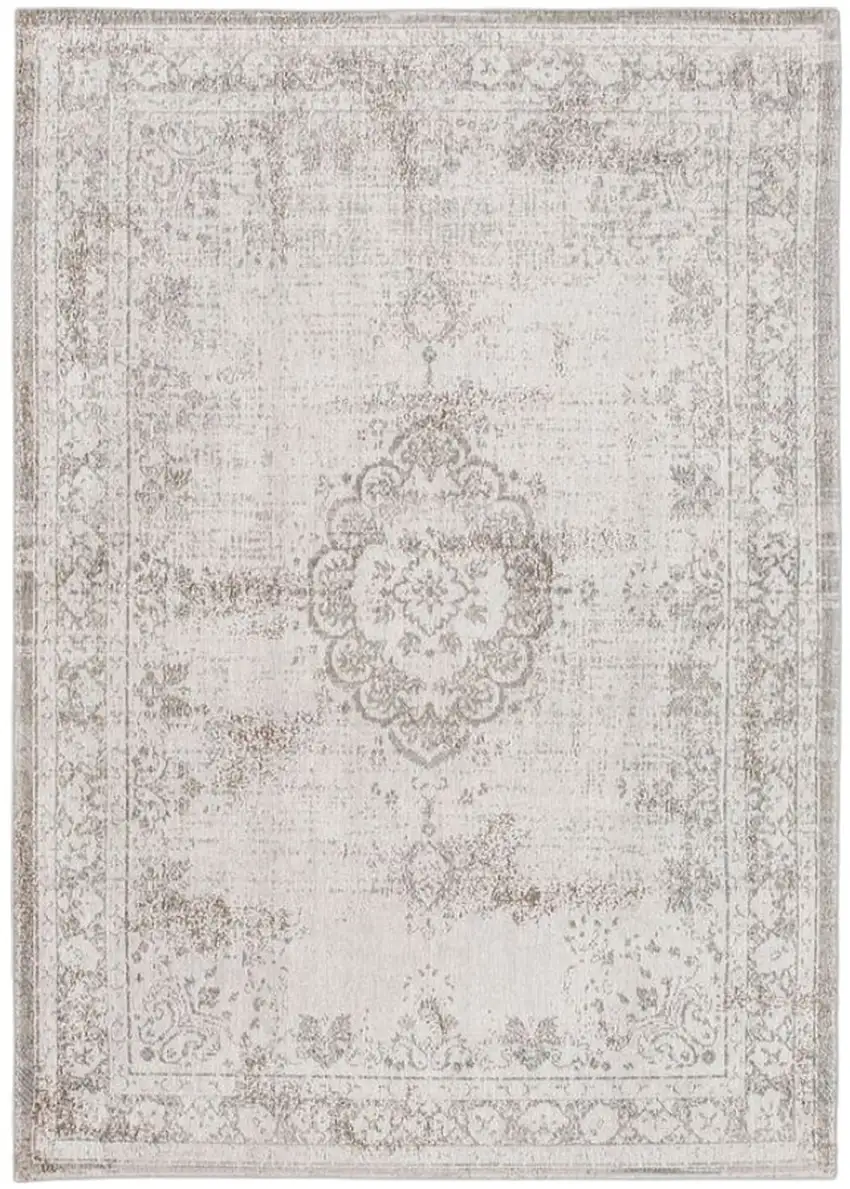 Beige And White Medallion ,Washable, Area Rug Photo 2